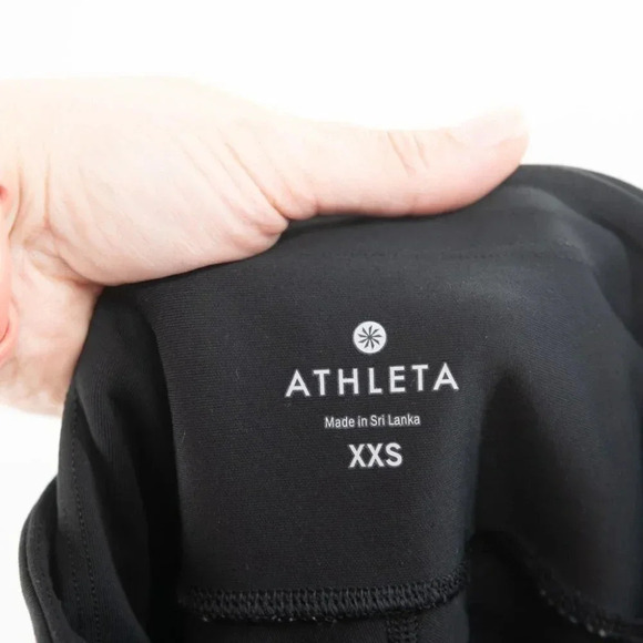 Athleta Black Stealth Mesh Tights Leggings  Black | XXS - Picture 8 of 9